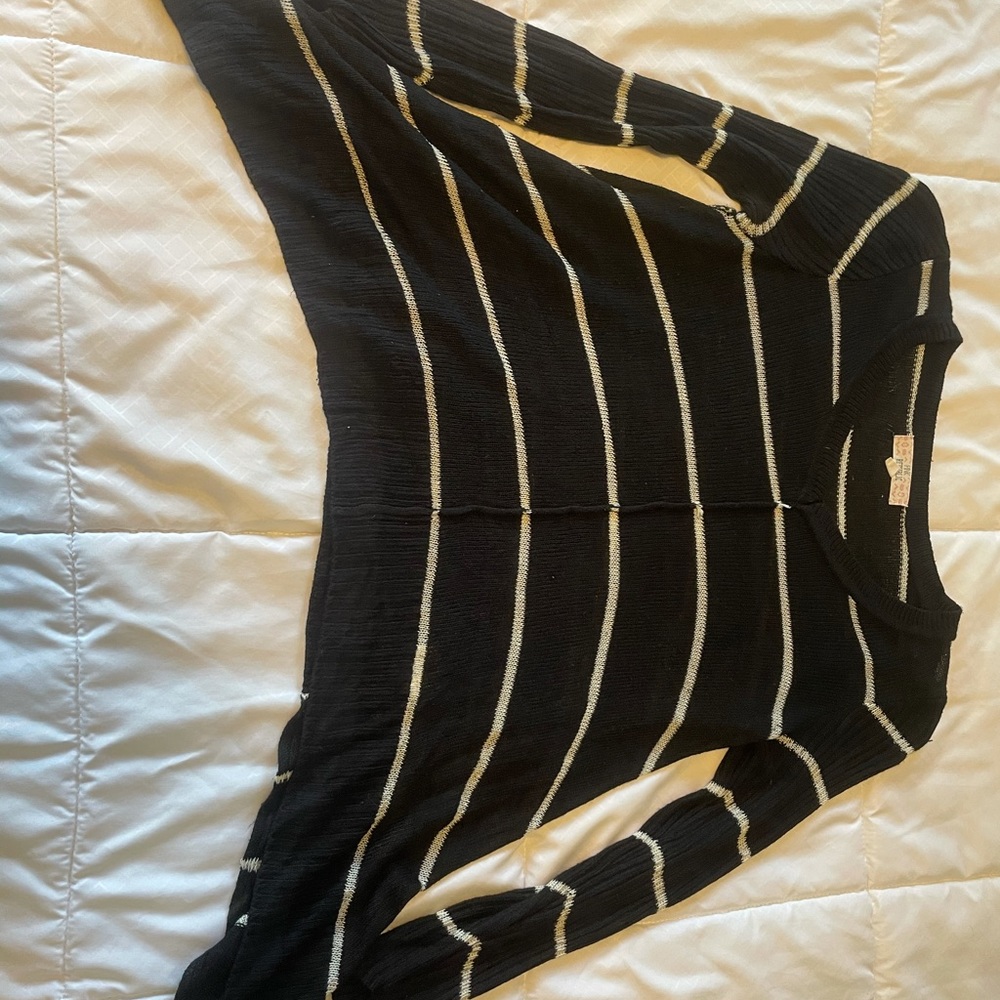 Black and white stripe sweater.